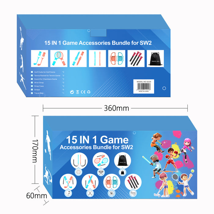 Nintendo Switch 15-in-1 Family Accessory Pack 2 - Orange and Blue Set