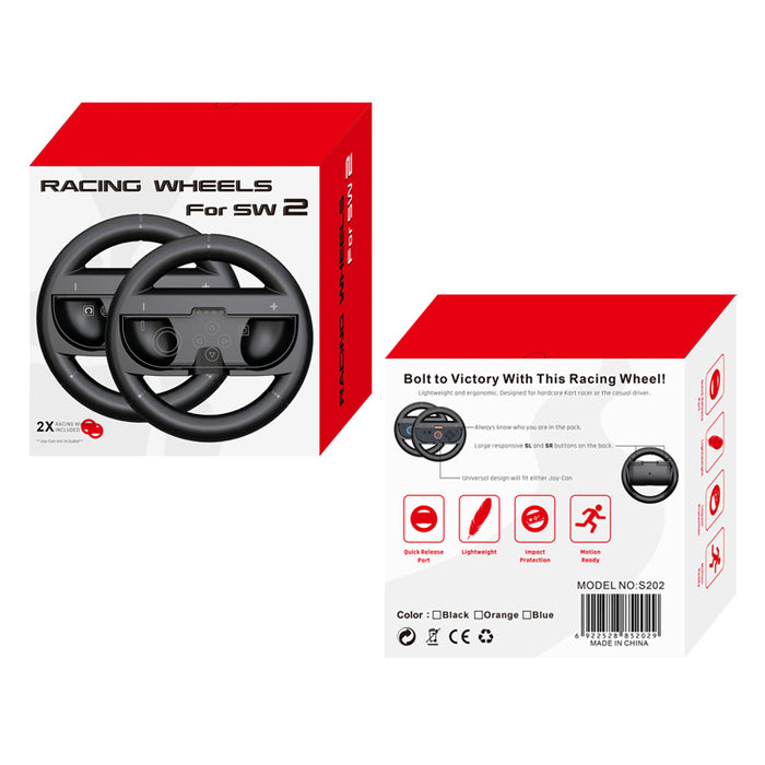 Racing Wheel for Nintendo Switch 2 Joy-Con Controller (Pack of 2) - Black