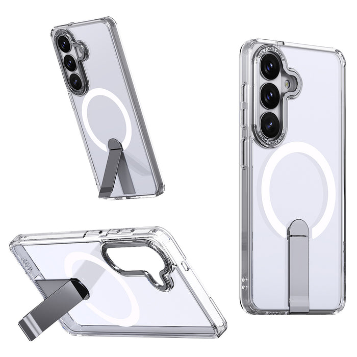 Hybrid Armor X Case for Samsung Galaxy S26 with Stand, Compatible with MagSafe - Transparent