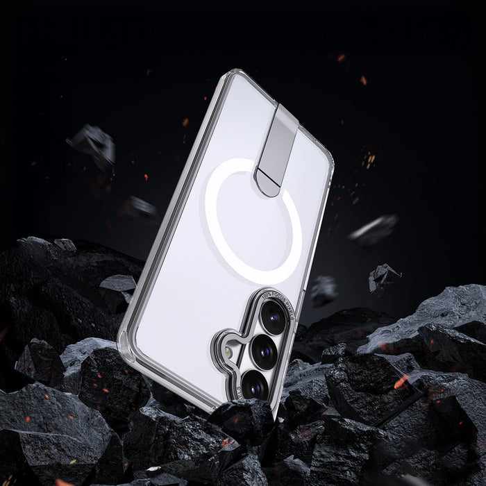 Hybrid Armor X Case for Samsung Galaxy S26 Plus with Stand, Compatible with MagSafe - Transparent