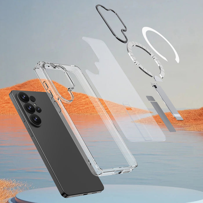 Hybrid Armor X Case for Samsung Galaxy S26 Ultra with Stand, Compatible with MagSafe - Transparent