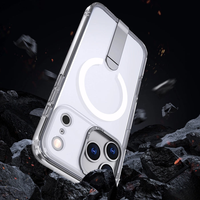 Hybrid Armor X Case for Samsung Galaxy S25 FE with Stand Compatible with MagSafe - Transparent
