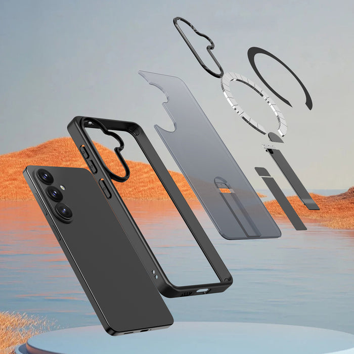 Hybrid Armor X Case for Samsung Galaxy A57 with Stand, Compatible with MagSafe - Black