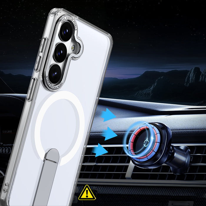 Hybrid Armor X Case for Samsung Galaxy A57 with Stand, Compatible with MagSafe - Transparent