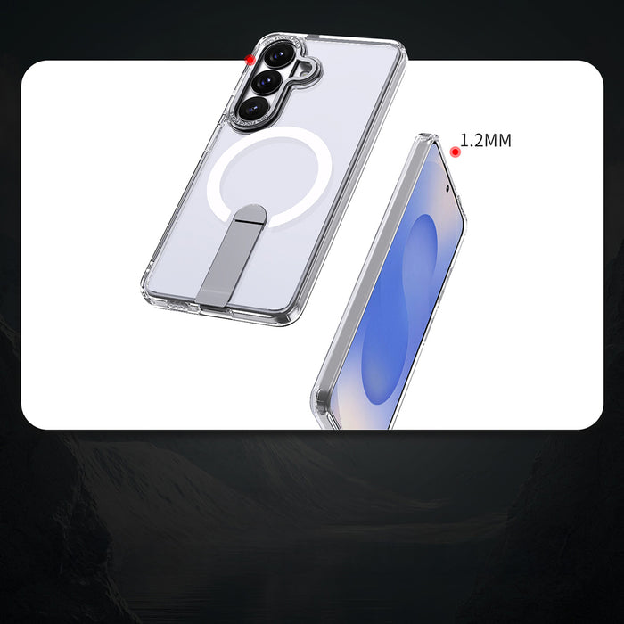 Hybrid Armor X Case for Samsung Galaxy A36 / A37 with Stand Compatible with MagSafe - Transparent