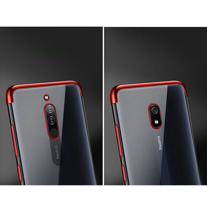 Clear Color Case Gel TPU Electroplating frame Cover for Xiaomi Redmi 8A blue