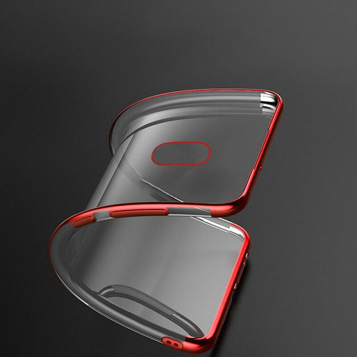 Clear Color Case Gel TPU Electroplating frame Cover for Xiaomi Redmi 8A blue
