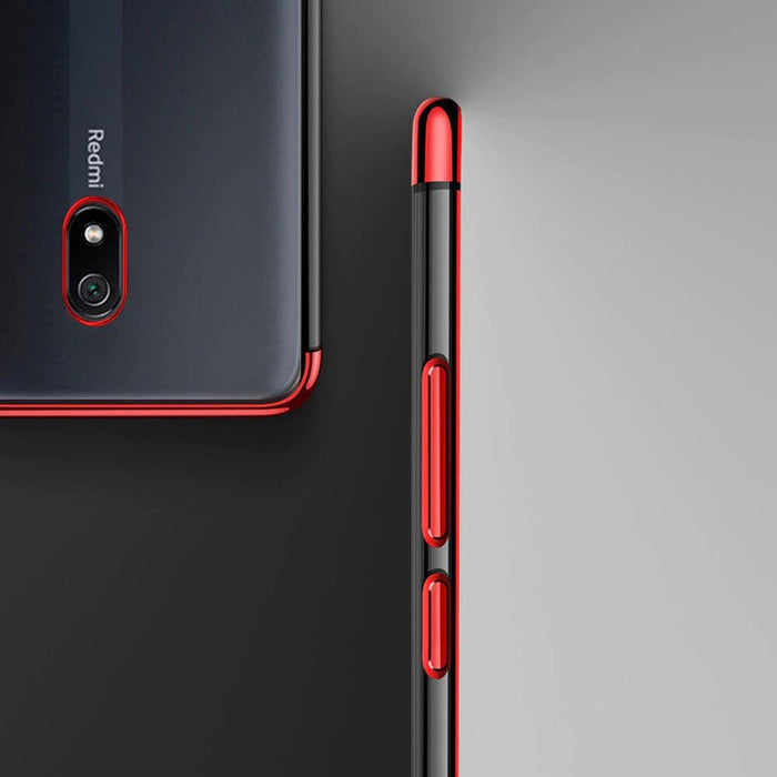 Clear Color Case Gel TPU Electroplating frame Cover for Xiaomi Redmi 8A blue
