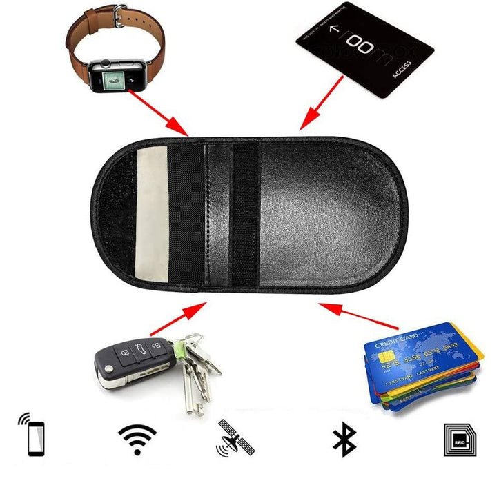 Anti-theft case for car keys blocking radio waves Keyless Faraday Box cover Faraday cage 14 cm with 10 cm black