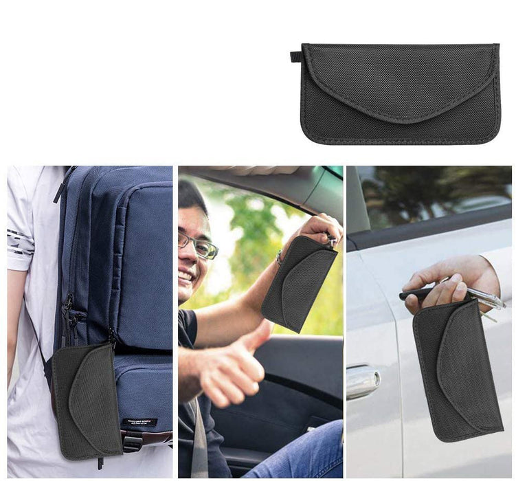 Anti-theft Case for Car Keys Phone Radio Blocking Faraday Box Faraday Cage 20cm x 11cm Black