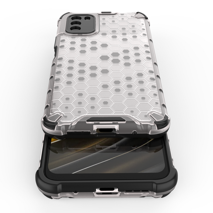 Honeycomb Case armor cover with TPU Bumper for Xiaomi Poco M3 transparent