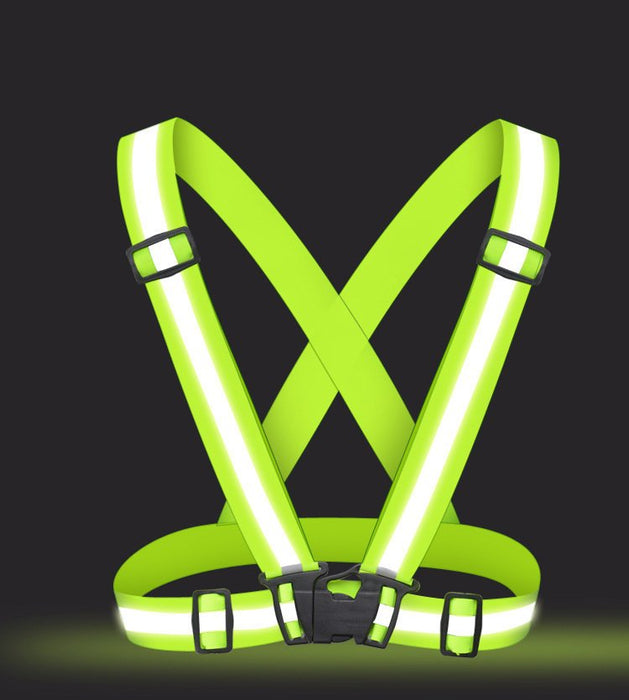 Adjustable reflective harness for running bike - black