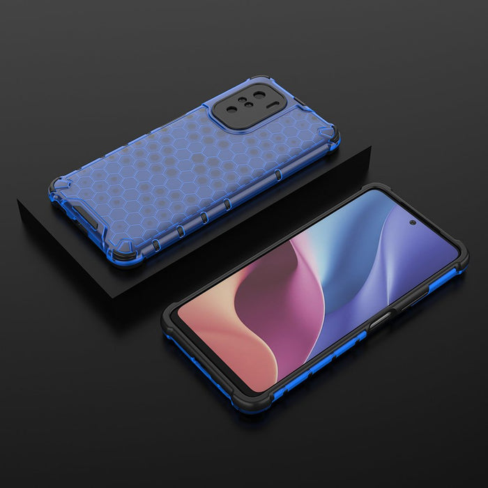 Honeycomb Case armor cover with TPU Bumper for Xiaomi Redmi K40 Pro+ / K40 Pro / K40 / Poco F3 blue