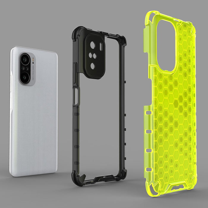 Honeycomb Case armor cover with TPU Bumper for Xiaomi Redmi K40 Pro+ / K40 Pro / K40 / Poco F3 red
