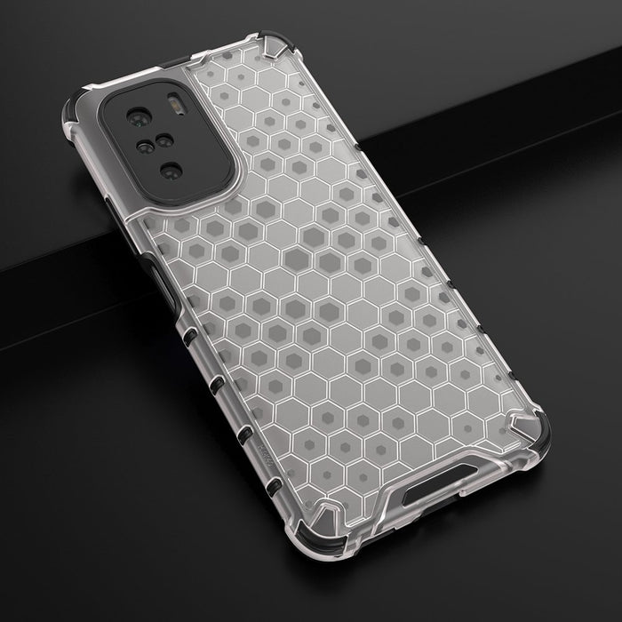 Honeycomb Case armor cover with TPU Bumper for Xiaomi Redmi K40 Pro+ / K40 Pro / K40 / Poco F3 transparent