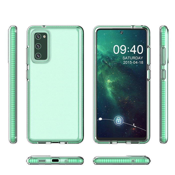 Spring Case clear TPU gel protective cover with colorful frame for Samsung Galaxy A02s EU black