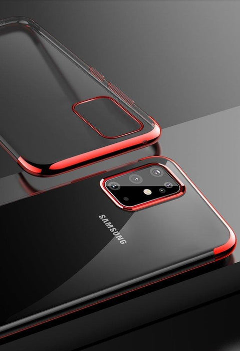 Clear Color Case Gel TPU Electroplating frame Cover for Samsung Galaxy A72 4G black