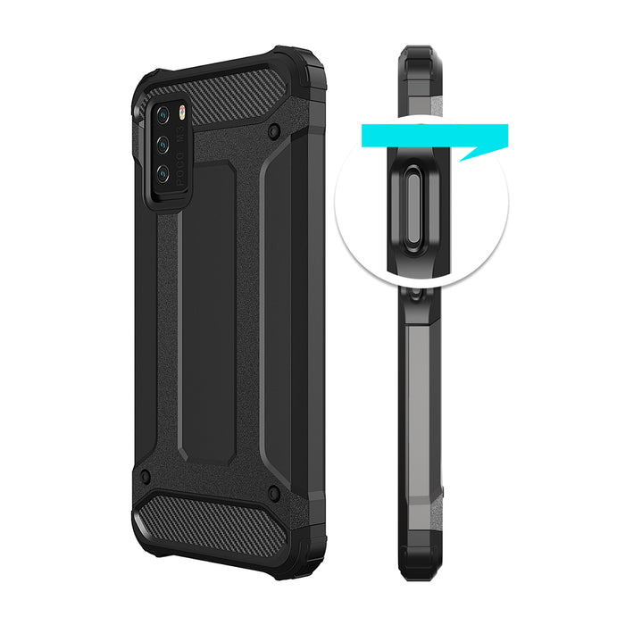 Hybrid Armor Case Tough Rugged Cover for Xiaomi Redmi Note 10 5G / Poco M3 Pro golden