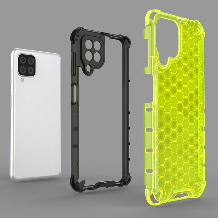 Honeycomb Case armor cover with TPU Bumper for Samsung Galaxy A22 4G black