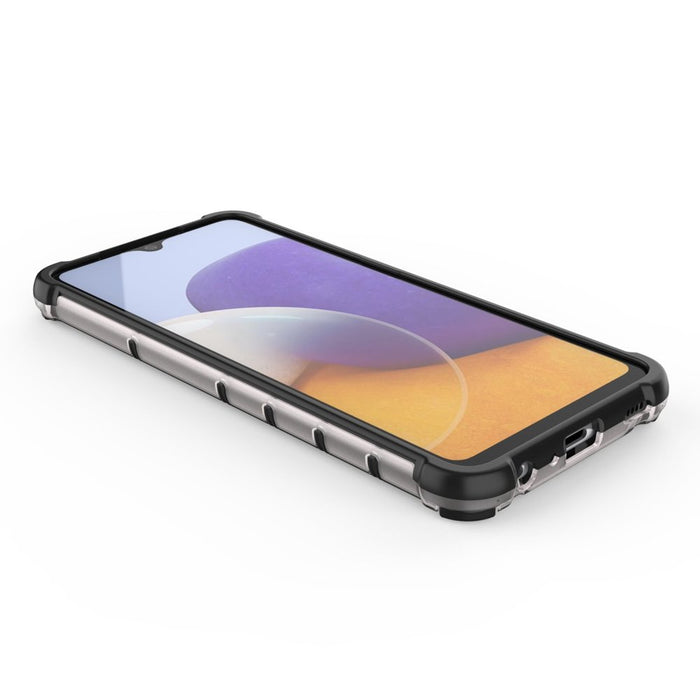 Honeycomb Case armor cover with TPU Bumper for Samsung Galaxy A22 4G black