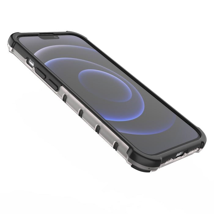 Honeycomb Case armor cover with TPU Bumper for iPhone 13 Pro transparent