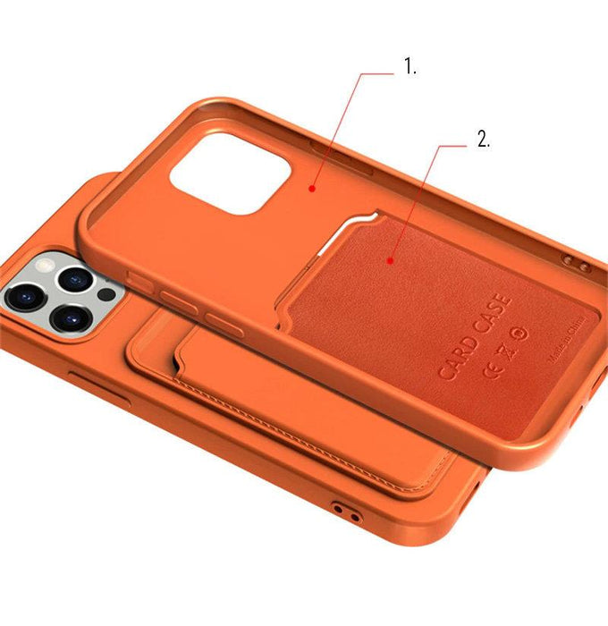 Card Case Silicone Wallet Case With Card Slot Documents For Samsung Galaxy S21 + 5G (S21 Plus 5G) White