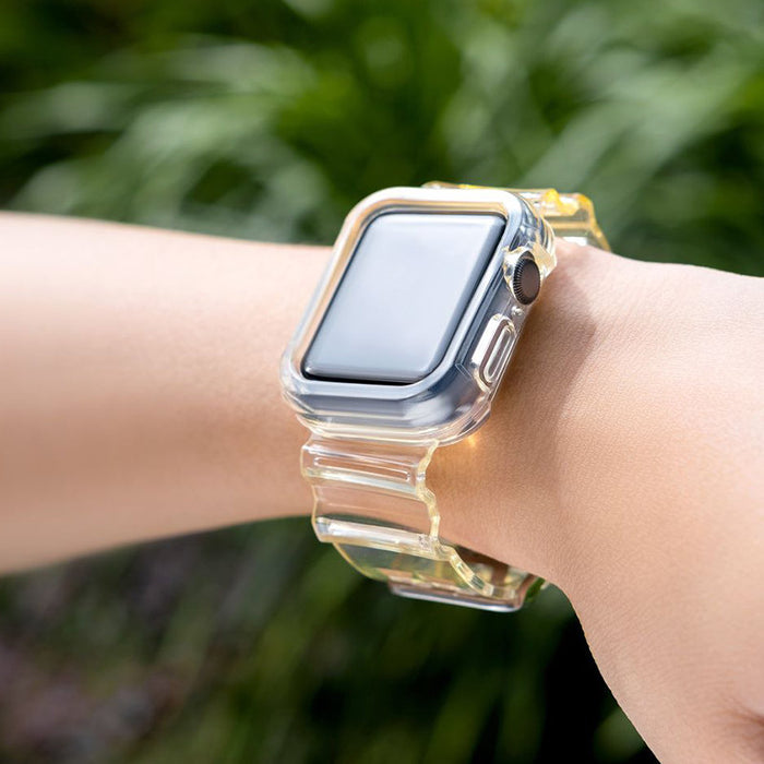 Silicone Band Strap Bracelet Case Strap Light Set for Apple Watch 42mm - Yellow