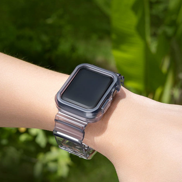 Silicone Band Strap Bracelet Case Strap Light Set for Apple Watch 40mm - Black