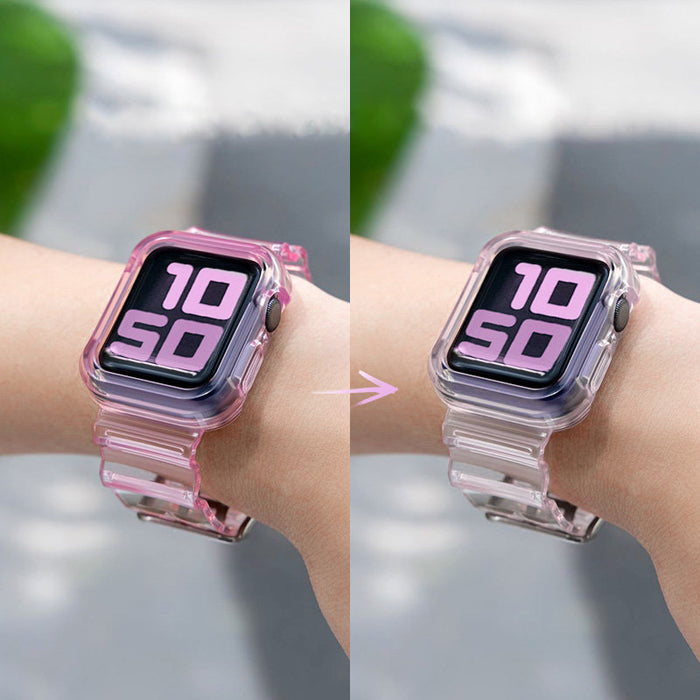 Silicone Band Strap Bracelet Case Strap Light Set for Apple Watch 40mm - Red
