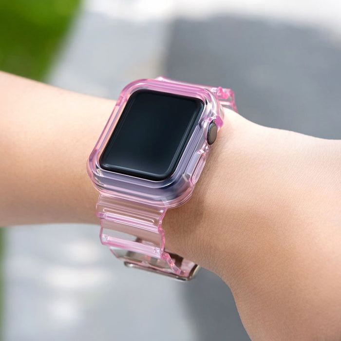 Silicone Band Strap Bracelet Case Strap Light Set for Apple Watch 40mm - Red