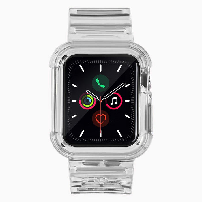 Silicone Band Strap Bracelet Case Strap Light Set for Apple Watch 38mm - Black