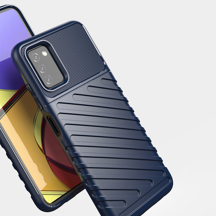 Thunder Case Flexible Tough Rugged Cover TPU Case for Samsung Galaxy A03s black