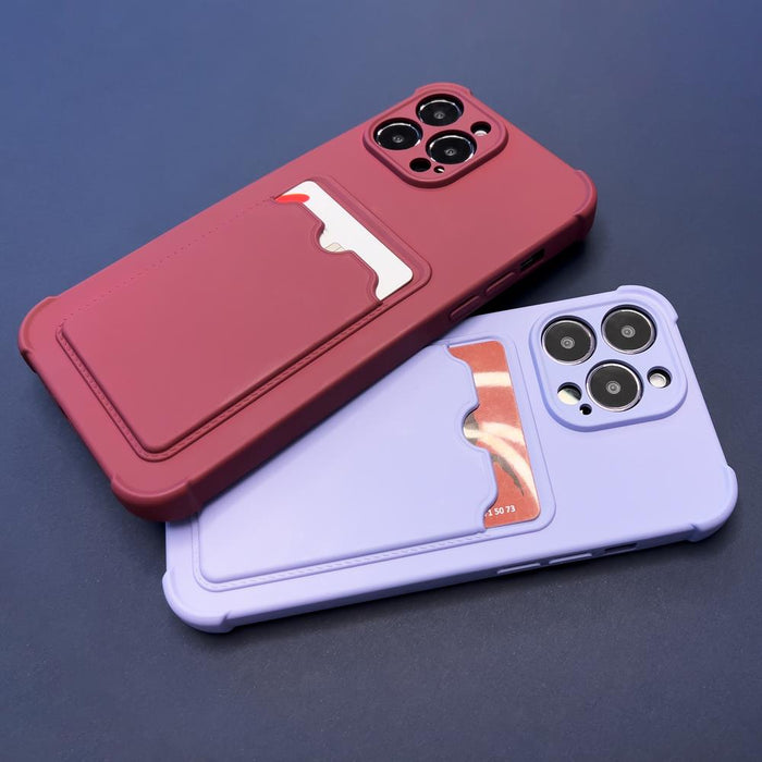 Card Armor Case Pouch Cover for iPhone 11 Pro Card Wallet Silicone Air Bag Armor Red