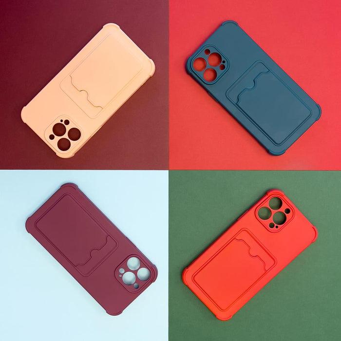 Card Armor Case Pouch Cover for iPhone 11 Pro Card Wallet Silicone Air Bag Armor Red