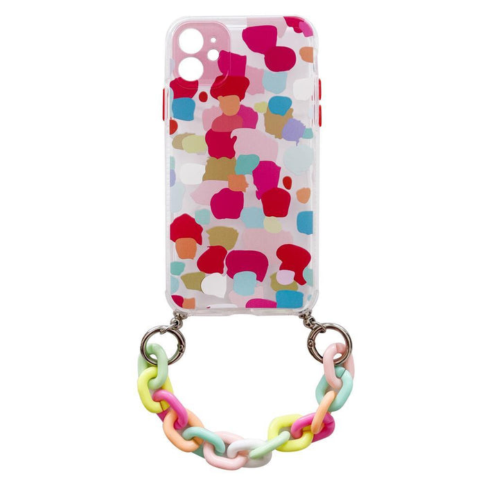 Color Chain Case gel flexible elastic case cover with a chain pendant for Samsung Galaxy A22 4G multicolour  (2)
