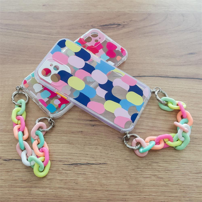 Color Chain Case gel flexible elastic case cover with a chain pendant for Xiaomi Redmi Note 10 Pro multicolour  (2)