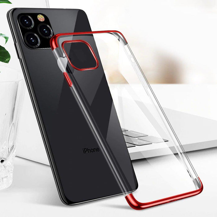 Clear Color Case Gel TPU Electroplating frame Cover for iPhone 13 Pro blue
