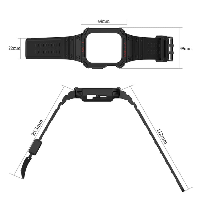 Protect Strap Band for Apple Watch 38/40/41mm Armored Case Strap - White, Rose Gold