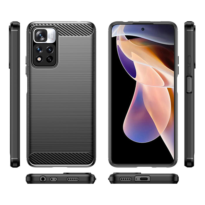 Carbon Case flexible case cover Xiaomi Redmi Note 11 Pro+ 5G (China) / 11 Pro 5G (China) / Mi11i HyperCharge / Poco X4 NFC black