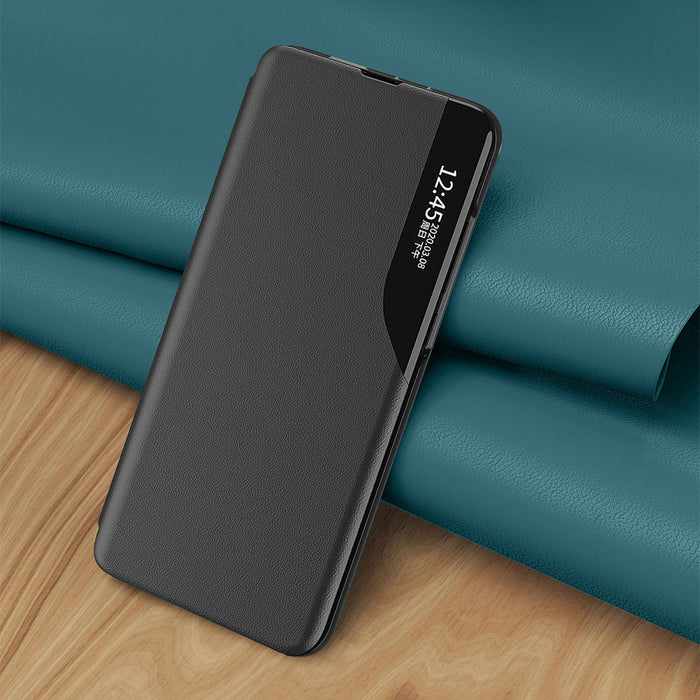 Eco Leather View Case Elegant Flip Cover with Stand Function Poco M4 Pro 5G Blue