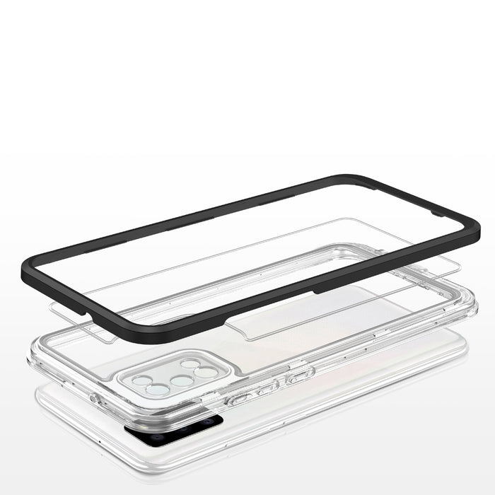 Clear 3in1 case for Samsung Galaxy A03s (166) frame gel cover black
