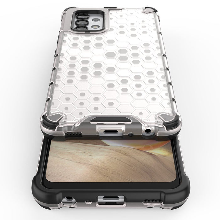 Honeycomb case armored cover with a gel frame for Samsung Galaxy A03s (166.5) black