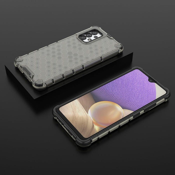 Honeycomb case armored cover with a gel frame for Samsung Galaxy A03s (166.5) black
