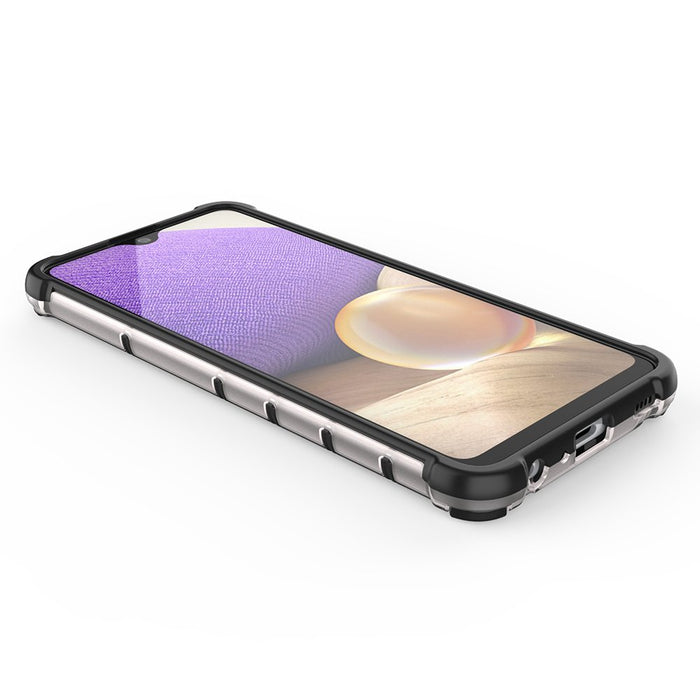 Honeycomb case armored cover with a gel frame for Samsung Galaxy A03s (166.5) black