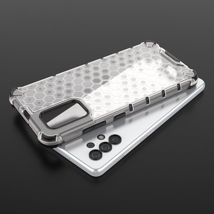 Honeycomb case armored cover with a gel frame for Samsung Galaxy A03s (166.5) blue