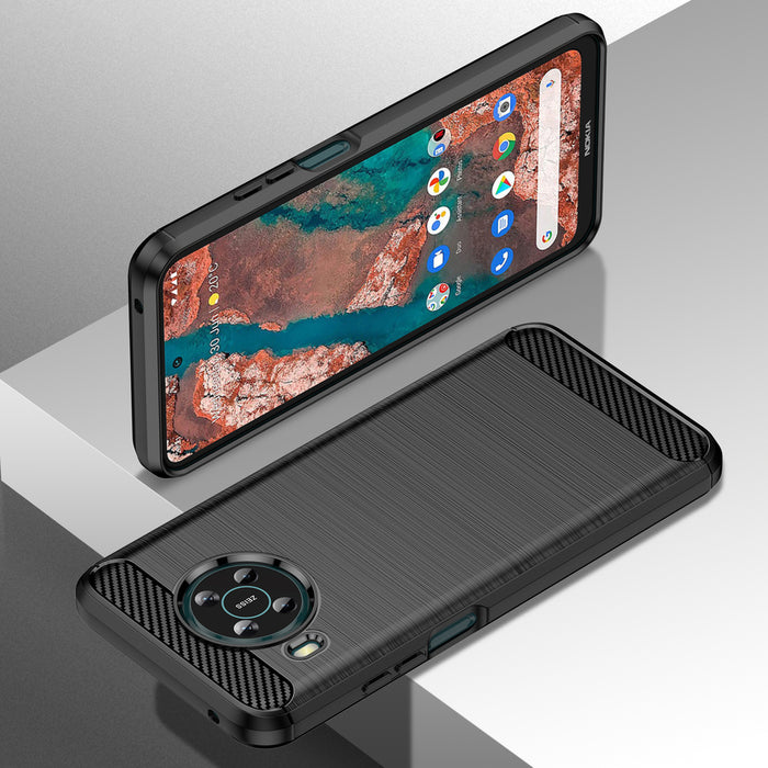 Carbon Case Flexible cover for Nokia X100 black