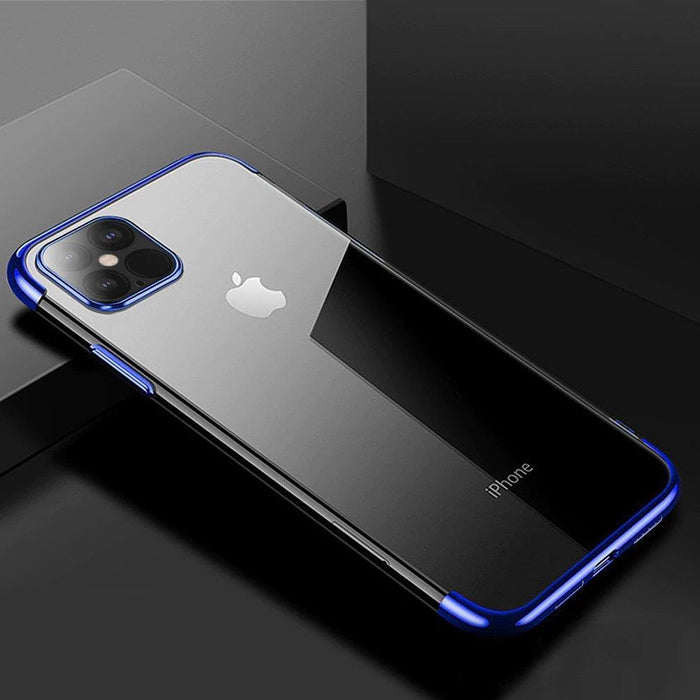 Clear Color case TPU gel cover with a metallic frame for Samsung Galaxy A13 5G blue
