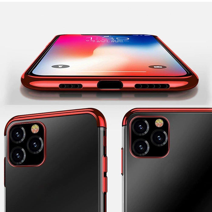 Clear Color case Gel TPU cover with a metallic frame for Xiaomi Redmi Note 11S / Note 11 blue
