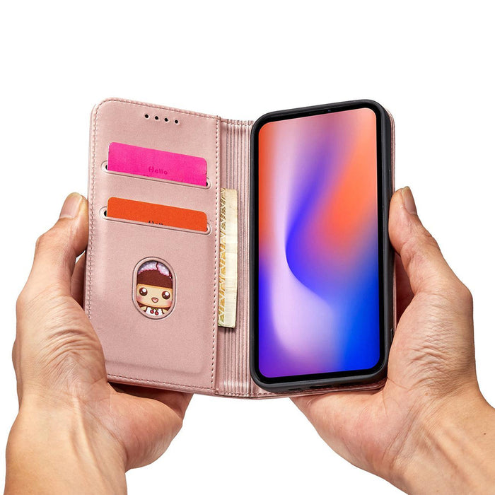 Magnet Card Case for iPhone 12 Pro Pouch Card Wallet Card Stand Pink