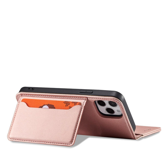Magnet Card Case for iPhone 12 Pro Pouch Card Wallet Card Stand Pink